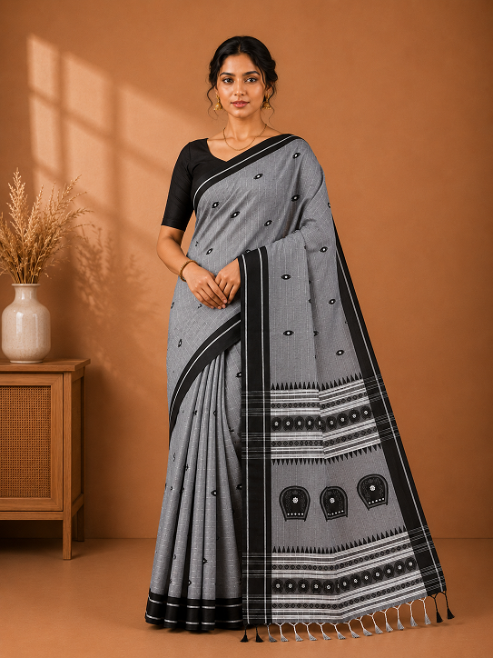 Royal Ivory Premium Assam Kulo Khadi Saree